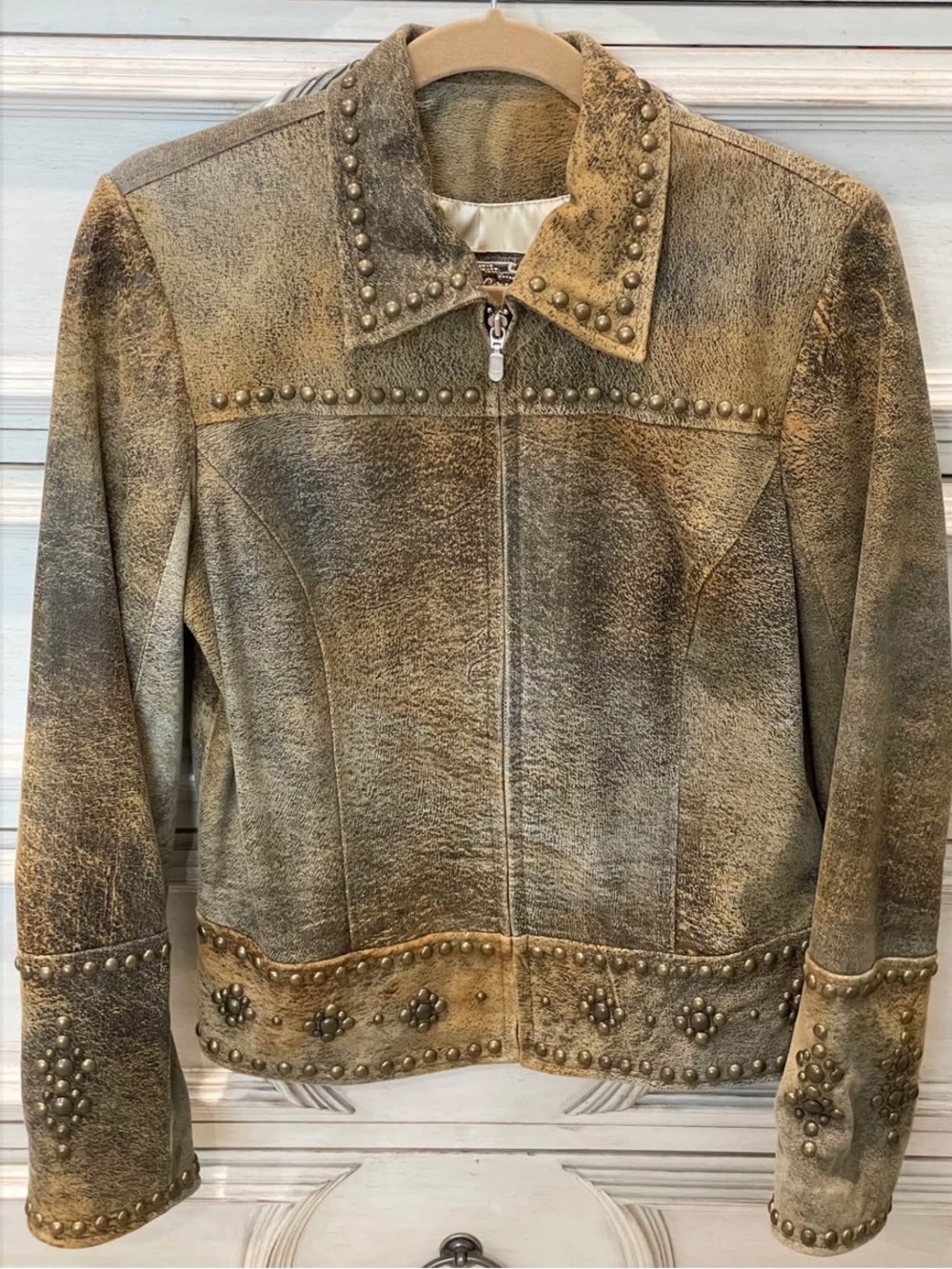 Collectible Old Gringo Studded Distressed Leather Jacket M/L NWOT